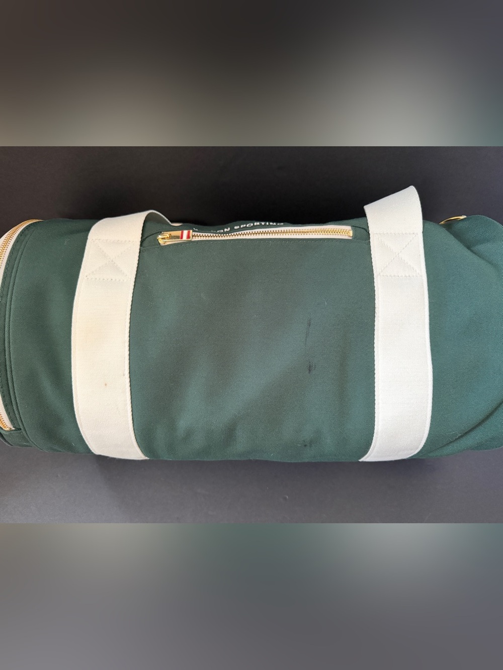 Wilson Green Canvas Duffel Bag with White Straps - Picture 11 of 15